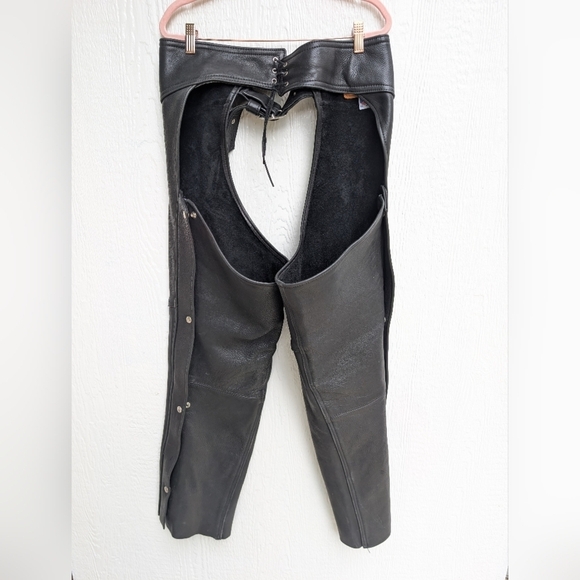 The Kerr Company Black Genuine Leather Chaps  Made In USA Size XXL - Picture 4 of 6